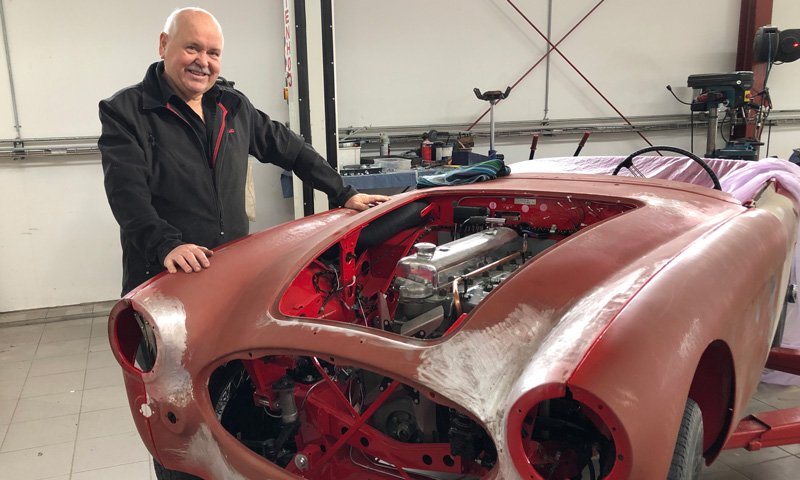 Leif fra Thats Life - Austin Healey værksted